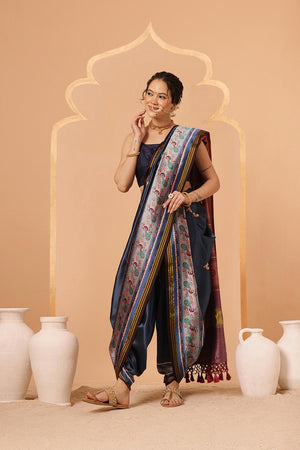Blue Paithani Printed Silk Saree (SZ-DGPATOLA-2981)