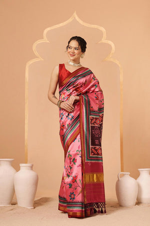 Pink Paithani Printed Silk Saree (SZ-DGPATOLA-2982)