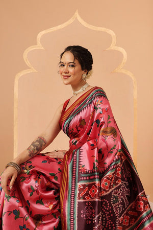 Pink Paithani Printed Silk Saree (SZ-DGPATOLA-2982)