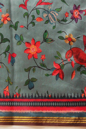 Turquoise Paithani Printed Silk Saree (SZ-DGPATOLA-2983)