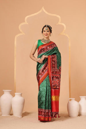 Green Patola Printed Silk Saree (SZ-DGPATOLA-2984)