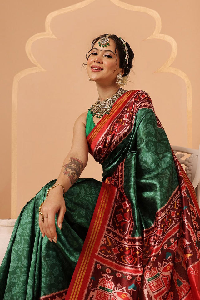 Green Patola Printed Silk Saree (SZ-DGPATOLA-2984)