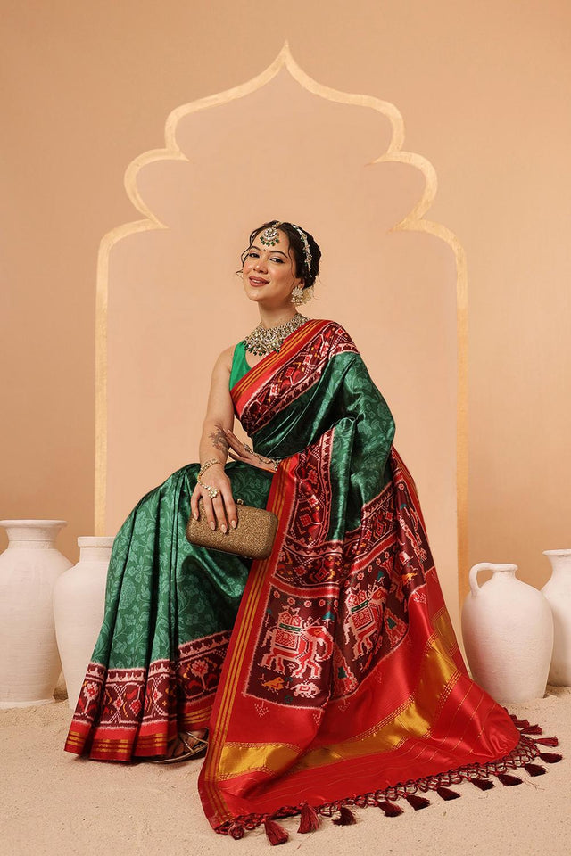 Green Patola Printed Silk Saree (SZ-DGPATOLA-2984)