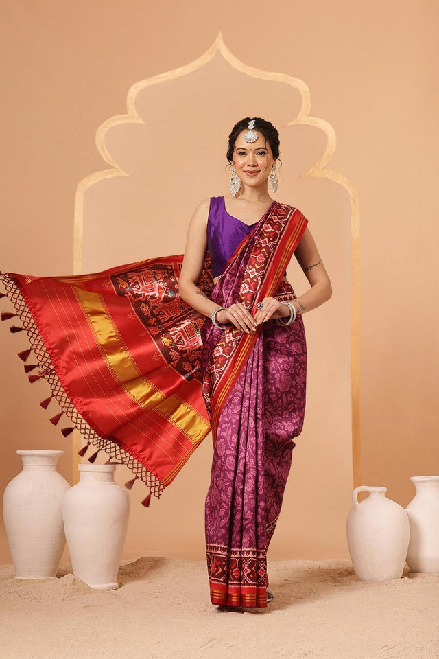 Violet Patola Printed Silk Saree (SZ-DGPATOLA-2985)