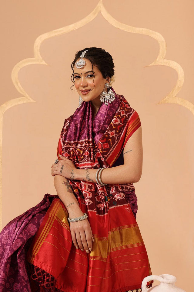 Violet Patola Printed Silk Saree (SZ-DGPATOLA-2985)