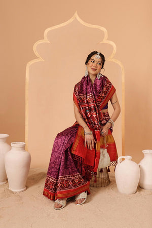 Violet Patola Printed Silk Saree (SZ-DGPATOLA-2985)