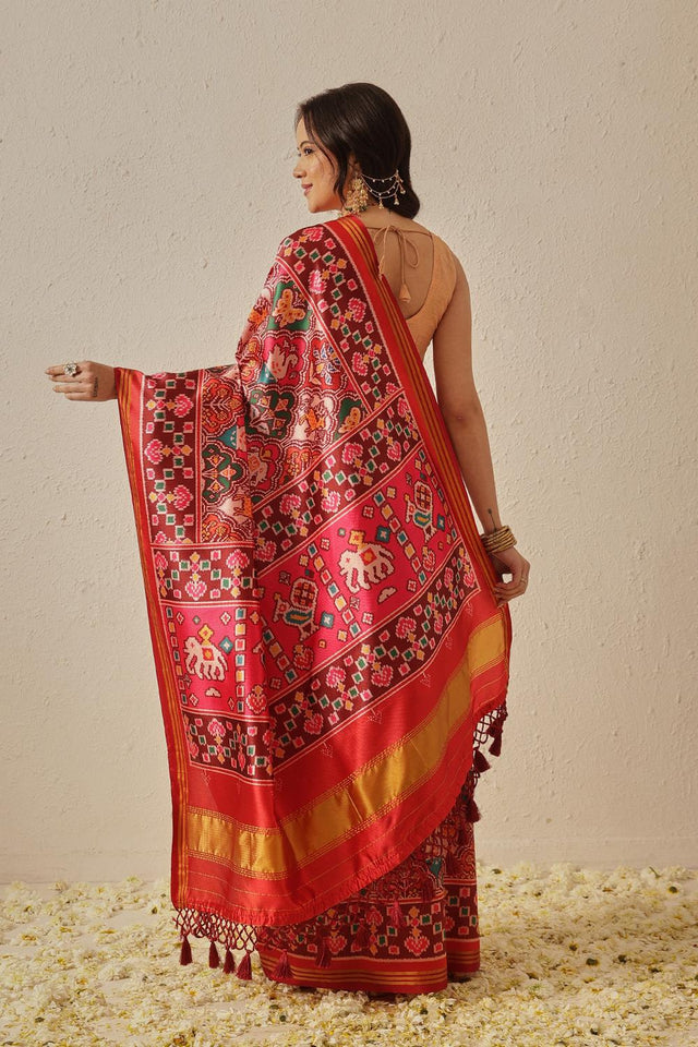 Multi Color Patola Printed Silk Saree (SZ-DGPATOLA-2986)