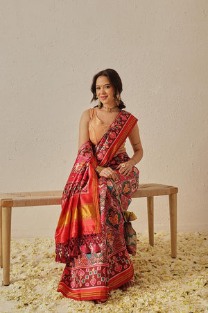 Multi Color Patola Printed Silk Saree (SZ-DGPATOLA-2986)