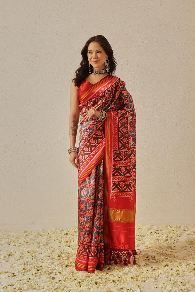 Turquoise Patola Printed Silk Saree (SZ-DGPATOLA-2987)