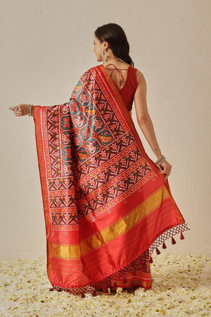 Turquoise Patola Printed Silk Saree (SZ-DGPATOLA-2987)