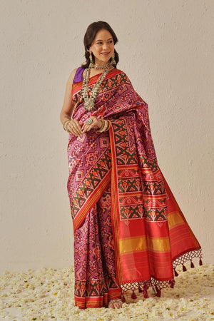 Lavender Patola Printed Silk Saree (SZ-DGPATOLA-2988)