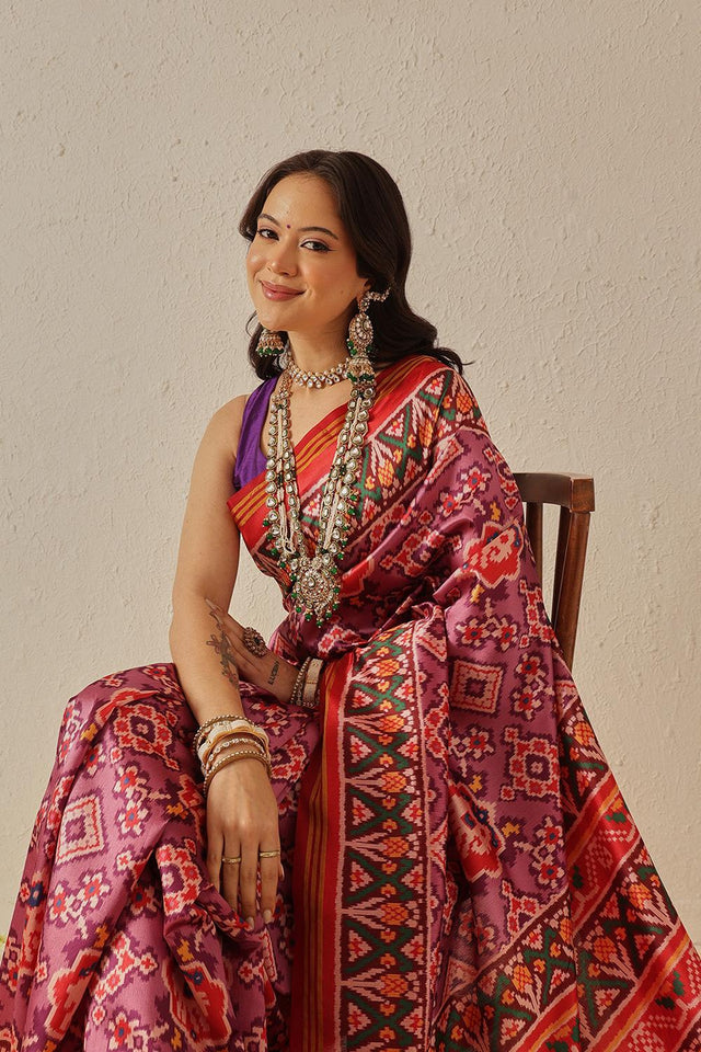 Lavender Patola Printed Silk Saree (SZ-DGPATOLA-2988)