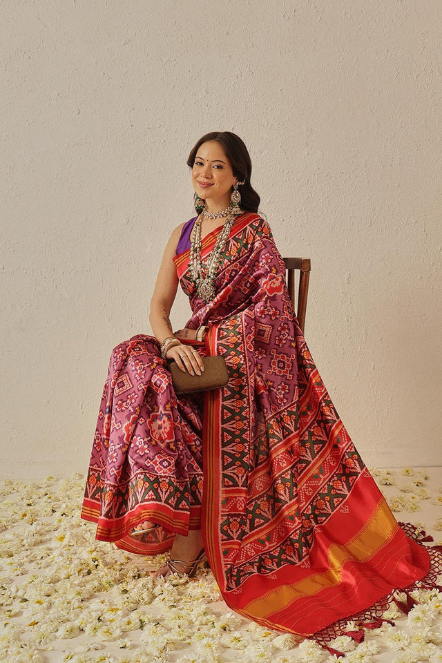 Lavender Patola Printed Silk Saree (SZ-DGPATOLA-2988)