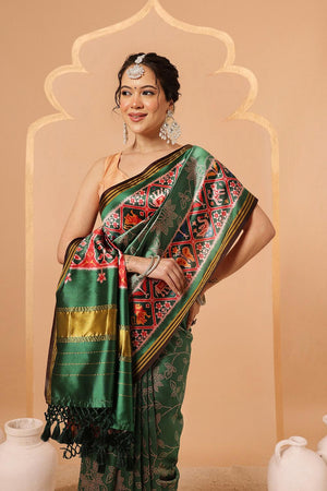 Green Patola Printed Silk Saree (SZ-DGPATOLA-2989)