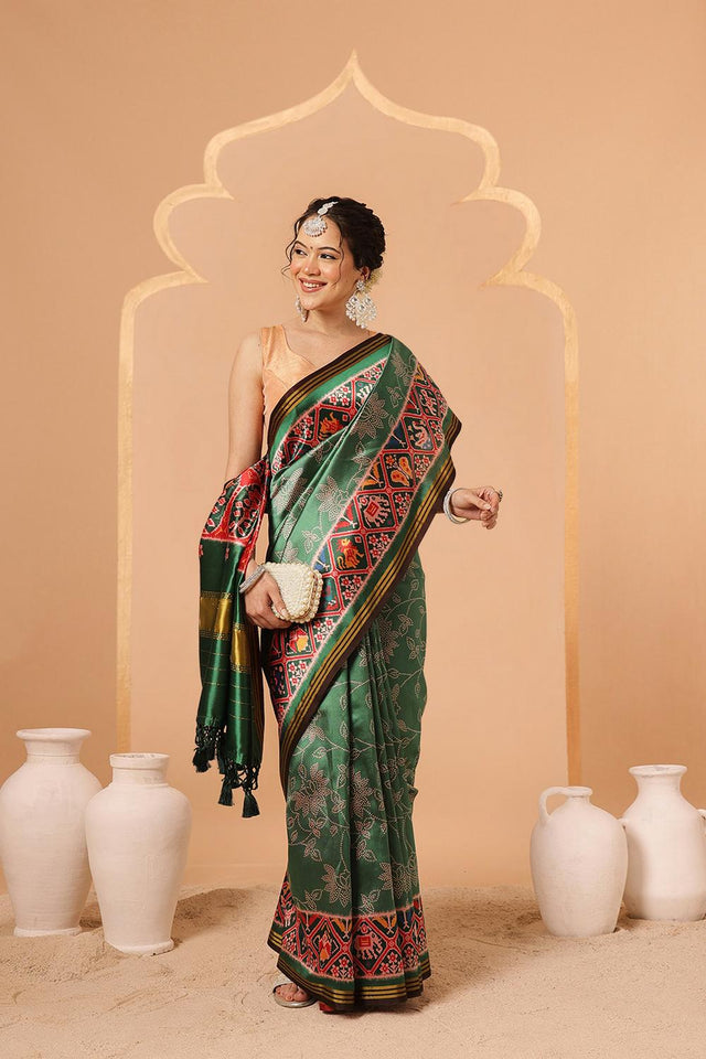 Green Patola Printed Silk Saree (SZ-DGPATOLA-2989)