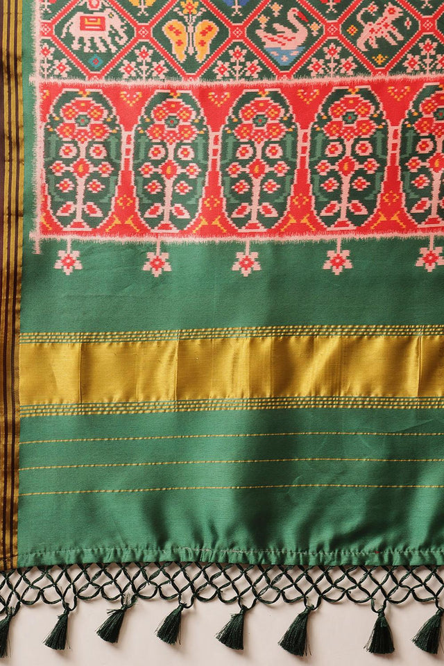 Green Patola Printed Silk Saree (SZ-DGPATOLA-2989)