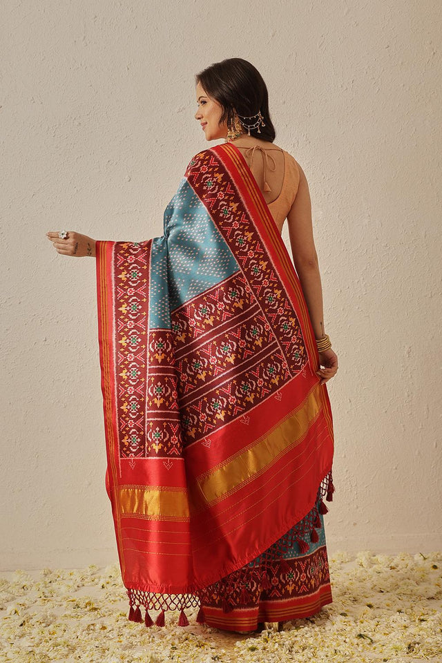 Blue Patola Printed Silk Saree (SZ-DGPATOLA-2990)