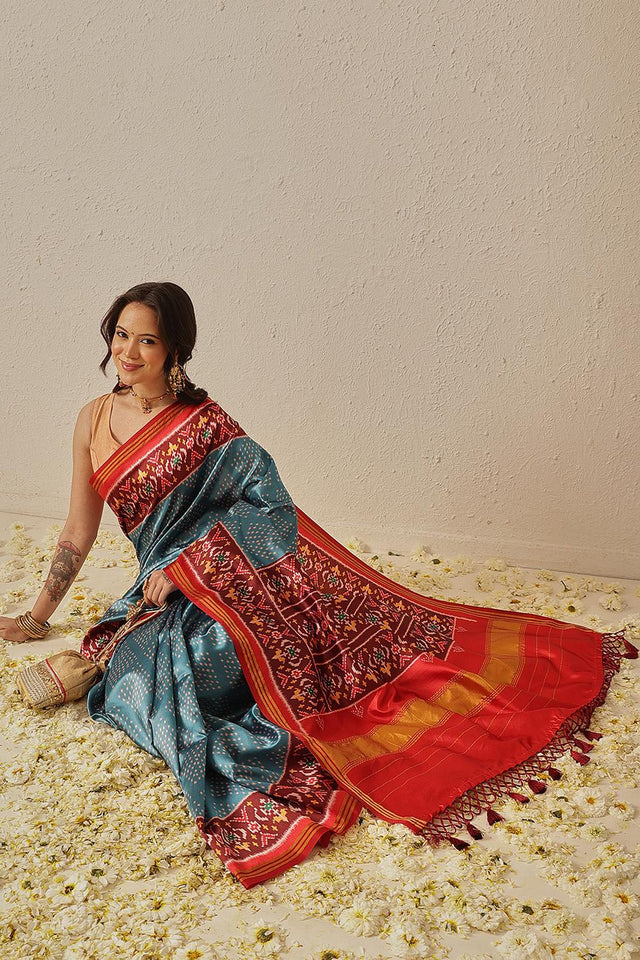 Blue Patola Printed Silk Saree (SZ-DGPATOLA-2990)