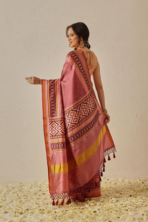 Peach Patola Printed Silk Saree (SZ-DGPATOLA-2991)