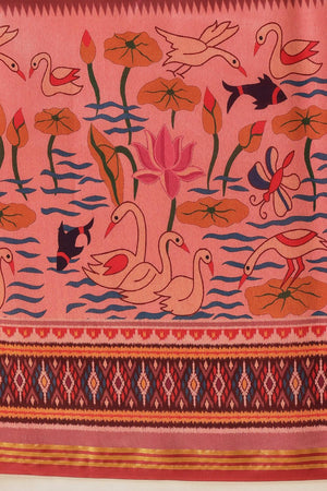 Peach Patola Printed Silk Saree (SZ-DGPATOLA-2991)