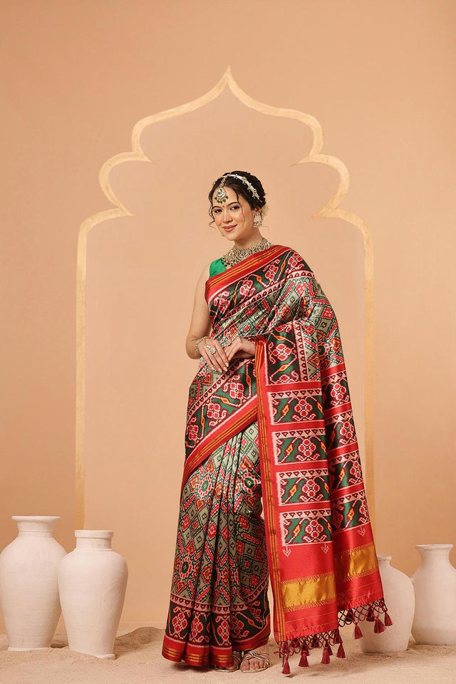 Green Patola Printed Silk Saree (SZ-DGPATOLA-2992)