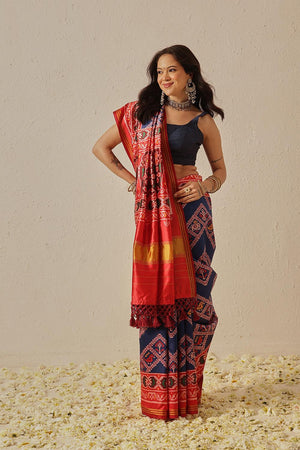 Blue Patola Printed Silk Saree (SZ-DGPATOLA-2993)