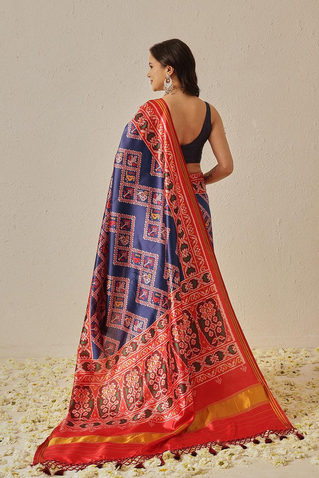 Blue Patola Printed Silk Saree (SZ-DGPATOLA-2993)