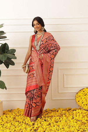 Multi Color Patola Printed Silk Saree (SZ-DGPATOLA-3026)