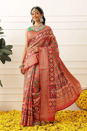 Red Patola Printed Silk Saree (SZ-DGPATOLA-3029)