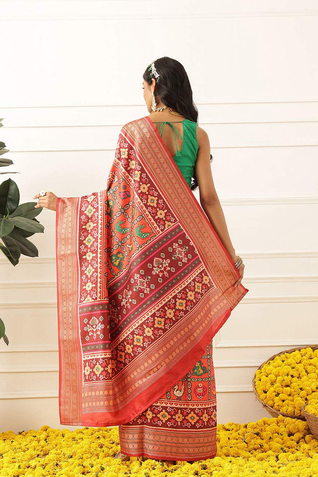 Red Patola Printed Silk Saree (SZ-DGPATOLA-3029)