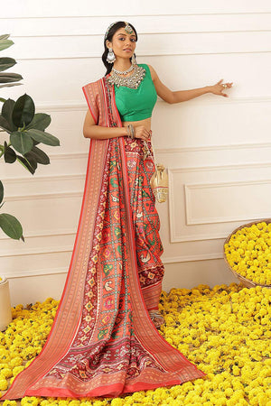 Red Patola Printed Silk Saree (SZ-DGPATOLA-3029)