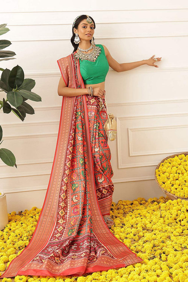 Red Patola Printed Silk Saree (SZ-DGPATOLA-3029)