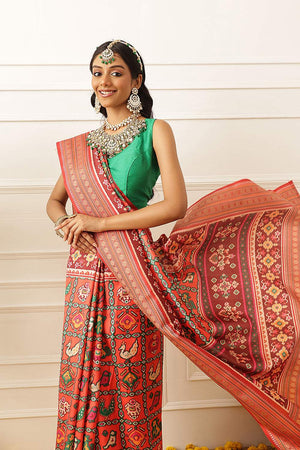 Red Patola Printed Silk Saree (SZ-DGPATOLA-3029)