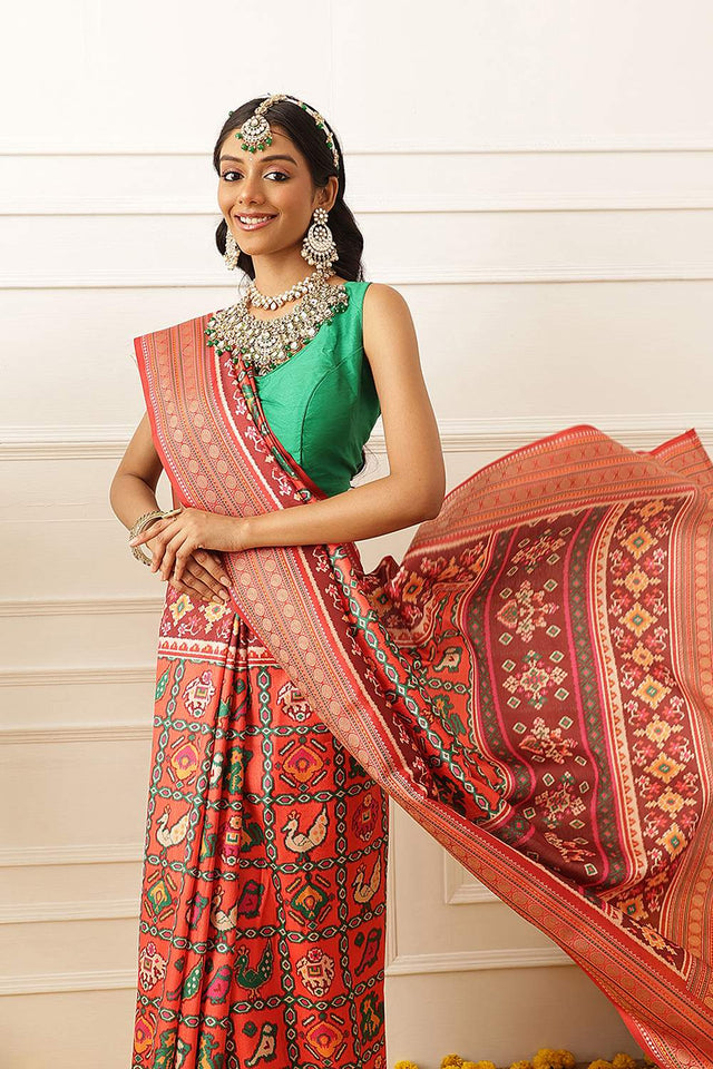 Red Patola Printed Silk Saree (SZ-DGPATOLA-3029)