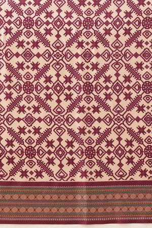 Beige Patola Printed Silk Saree (SZ-DGPATOLA-3110)