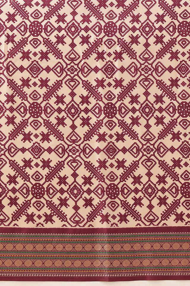 Beige Patola Printed Silk Saree (SZ-DGPATOLA-3110)