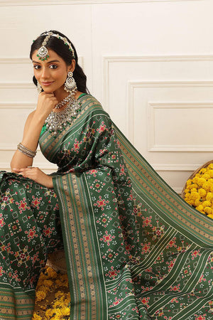 Green Patola Printed Silk Saree (SZ-DGPATOLA-3112)