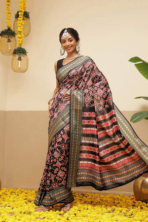 Black Patola Printed Silk Saree (SZ-DGPATOLA-3113)
