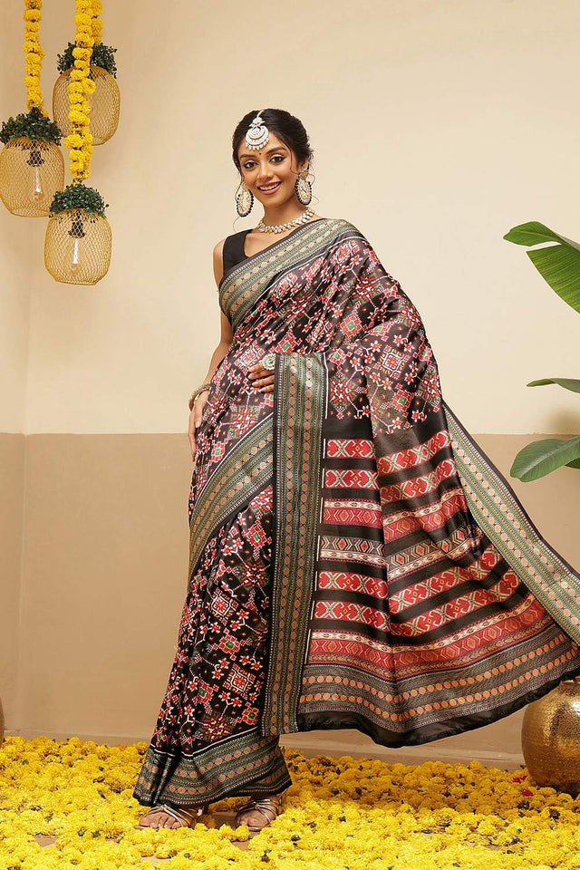 Black Patola Printed Silk Saree (SZ-DGPATOLA-3113)