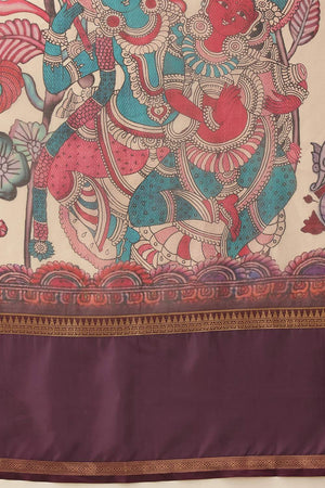 Beige Kalamkari Printed Silk Saree (SZ-DGRIA2-BE-3138)
