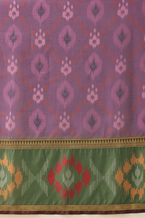 Violet Ikkat Printed Silk Saree (SZ-DGRIA2-PP-3142)