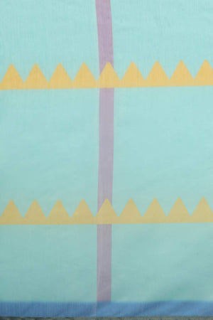 Multi-Color Geometric Printed Cotton Blend Saree