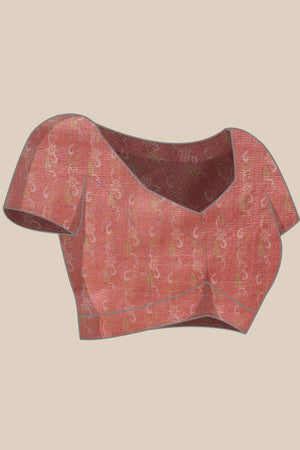 Olive Green Floral Printed Tissue Saree