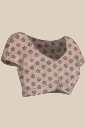 Red Floral Printed Tissue Saree