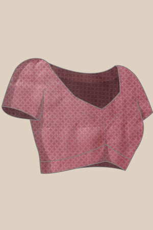 Violet Floral Printed Tissue Saree