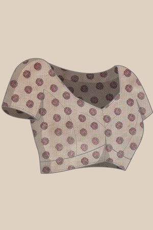 Turquoise Floral Printed Tissue Saree