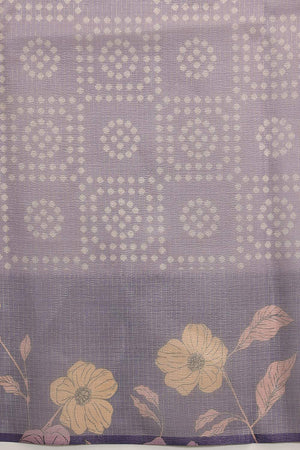 Lavender Floral Printed Tissue Saree (SZ-DGROSE9-LV-3127)