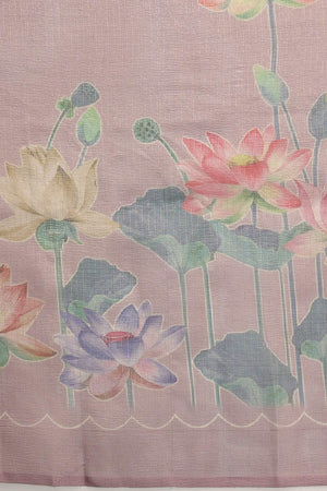 Violet Floral Printed Tissue Saree (SZ-DGROSE9-PP-3129)