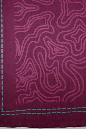 Violet Printed Satin Saree