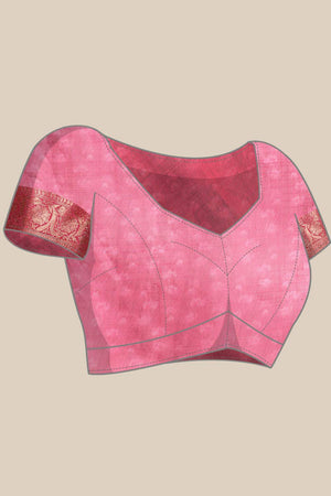 Red Animal Printed Silk Saree